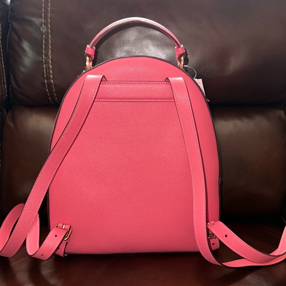 SOLD🔥🔥🔥NEW Coach Watermelon Pink Leather Jordyn Backpack - Picture 3 of 12